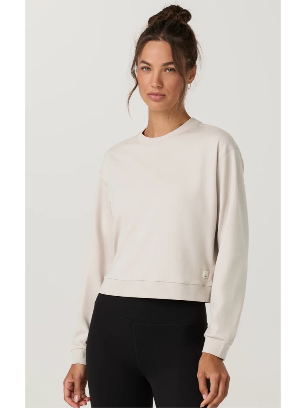 Light Beige Crewneck Sweatshirt - Women
